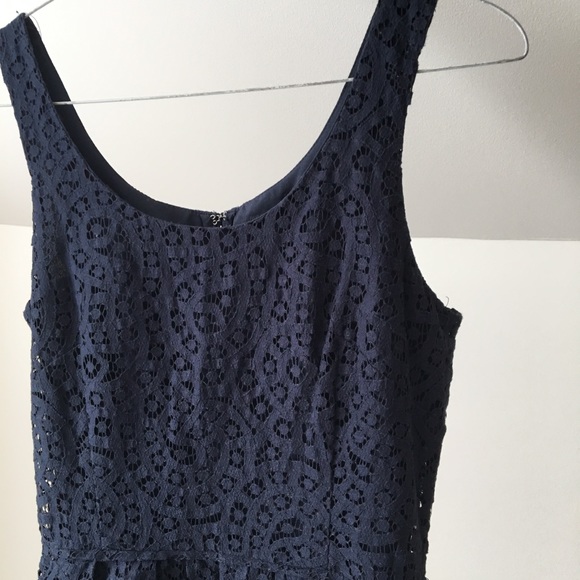 J. CREW Navy Swirling Lace Fit & Flare Mini Dress - Picture 3 of 8